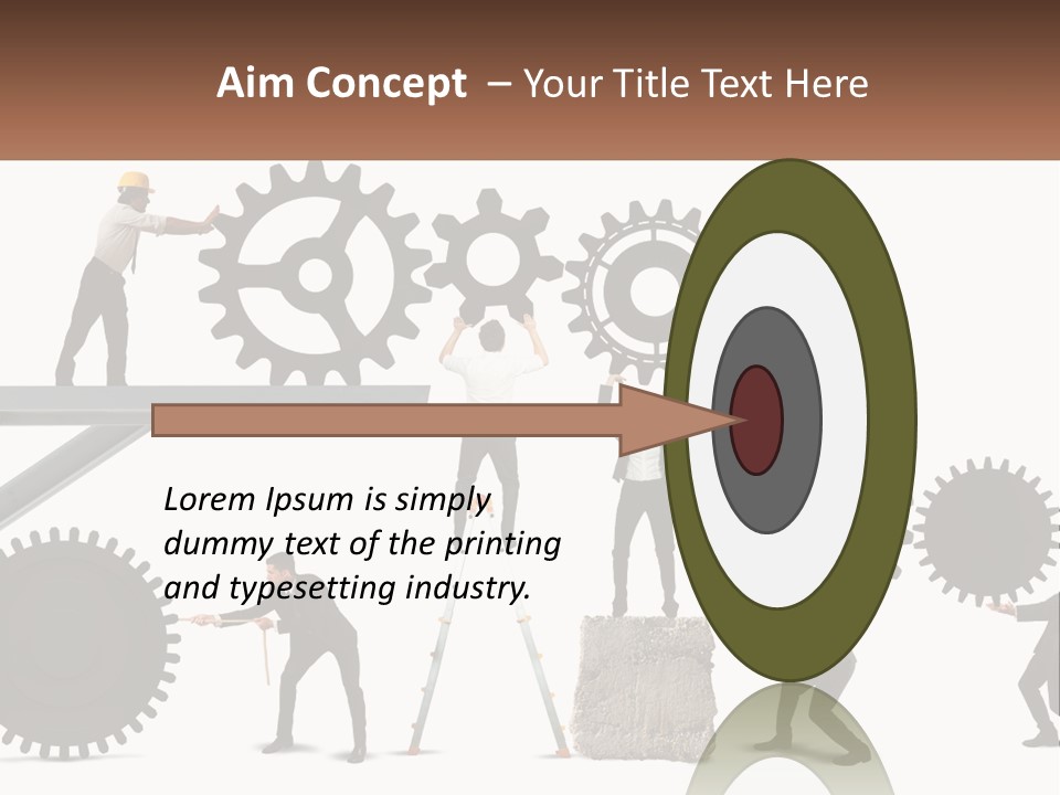 A Group Of People Are Working On Gears PowerPoint Template