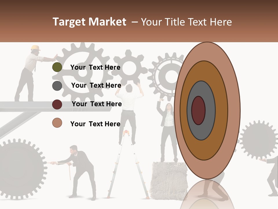 A Group Of People Are Working On Gears PowerPoint Template