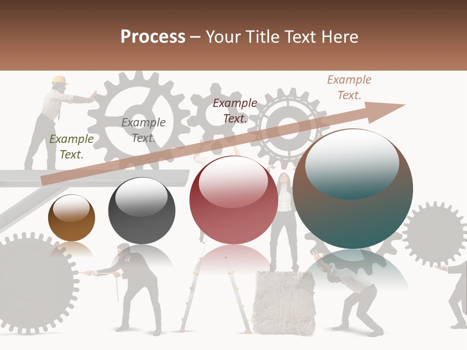A Group Of People Are Working On Gears PowerPoint Template