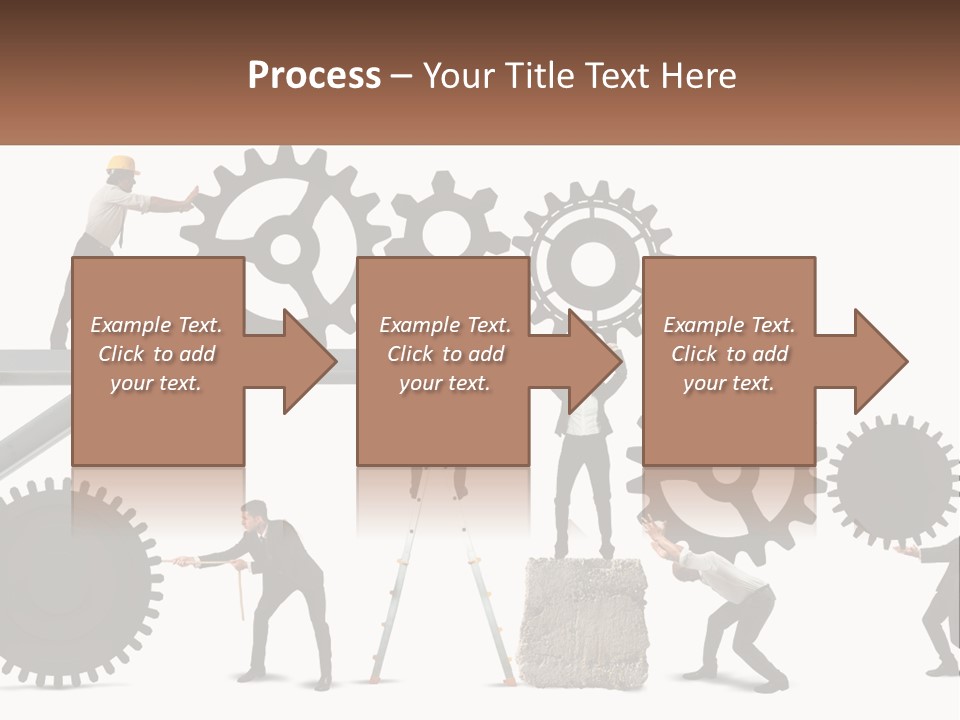 A Group Of People Are Working On Gears PowerPoint Template