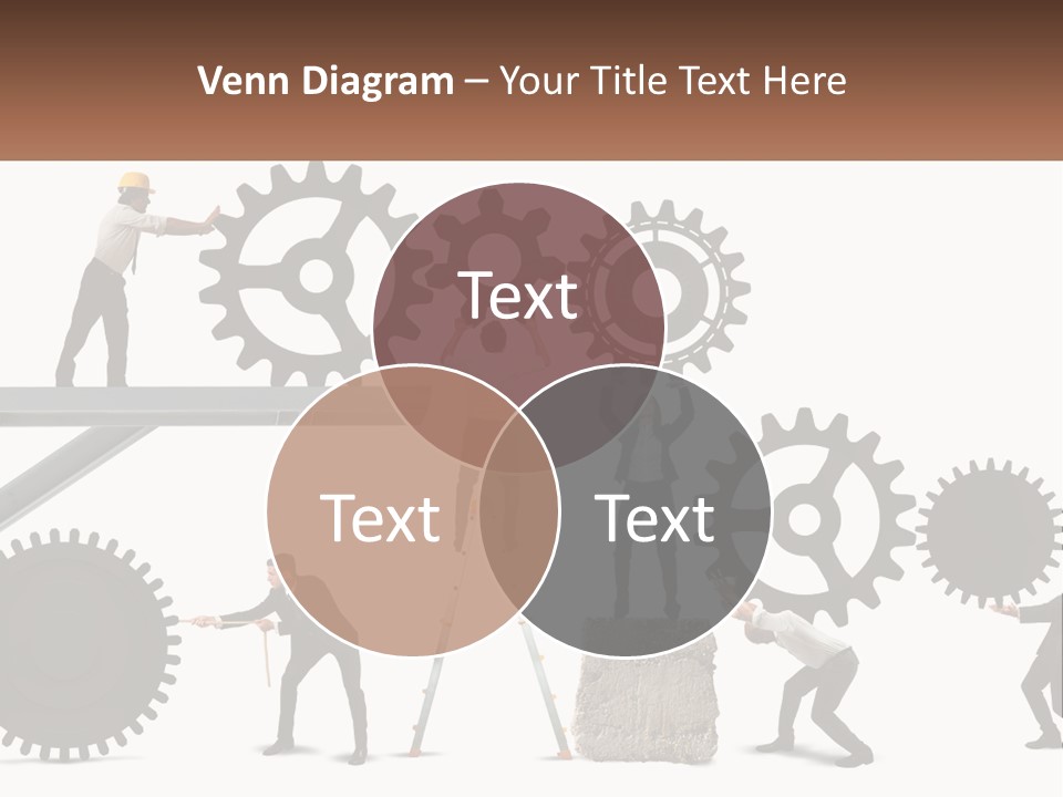 A Group Of People Are Working On Gears PowerPoint Template