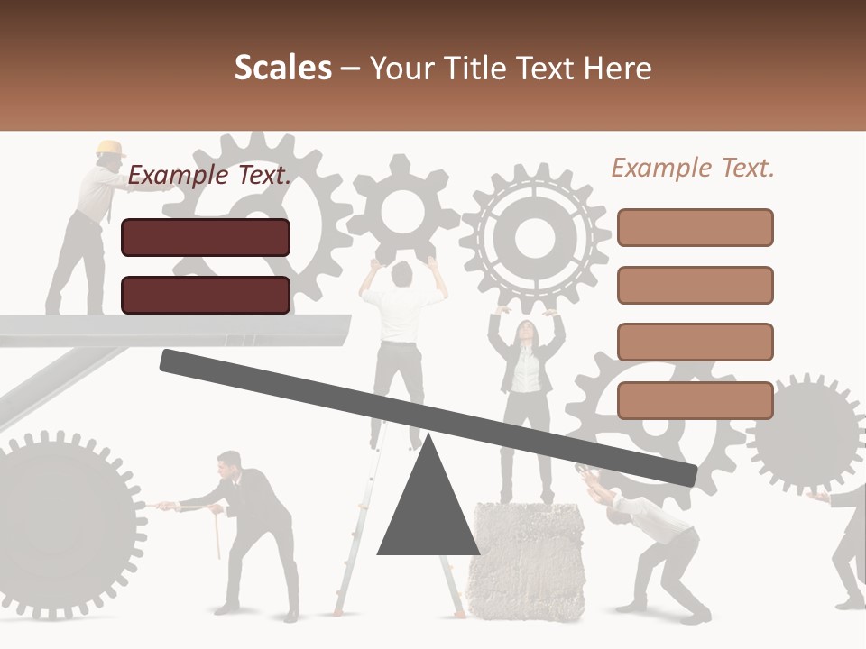 A Group Of People Are Working On Gears PowerPoint Template