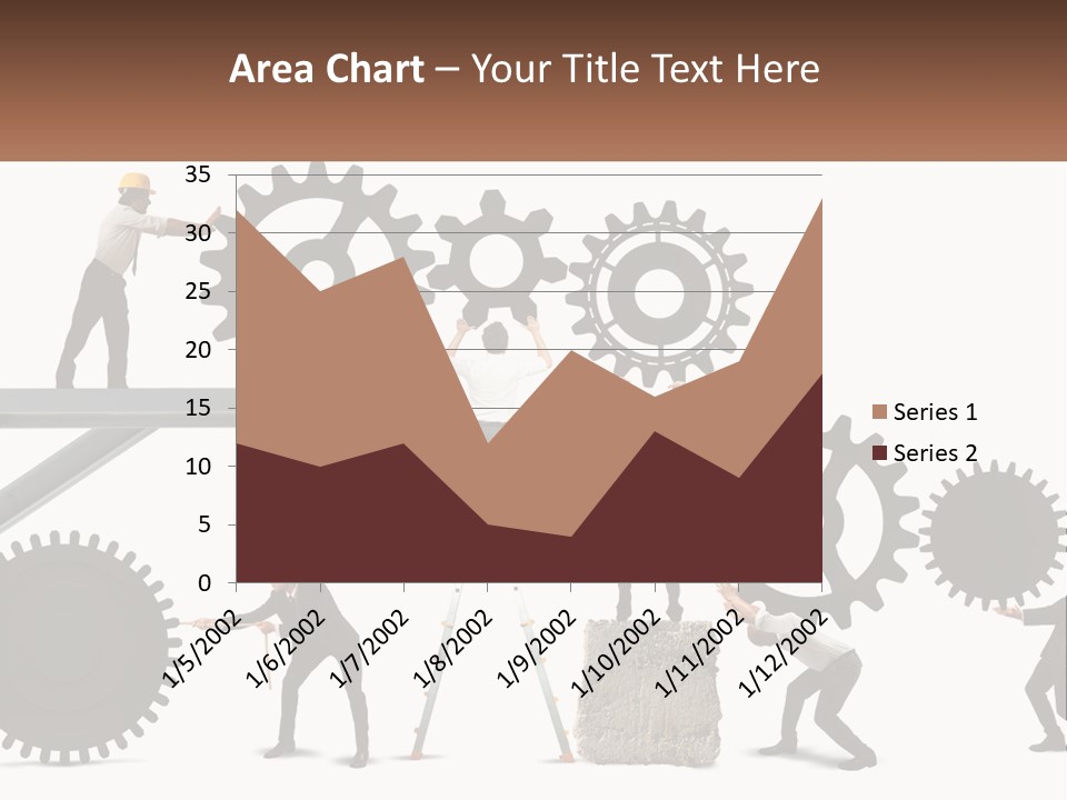 A Group Of People Are Working On Gears PowerPoint Template