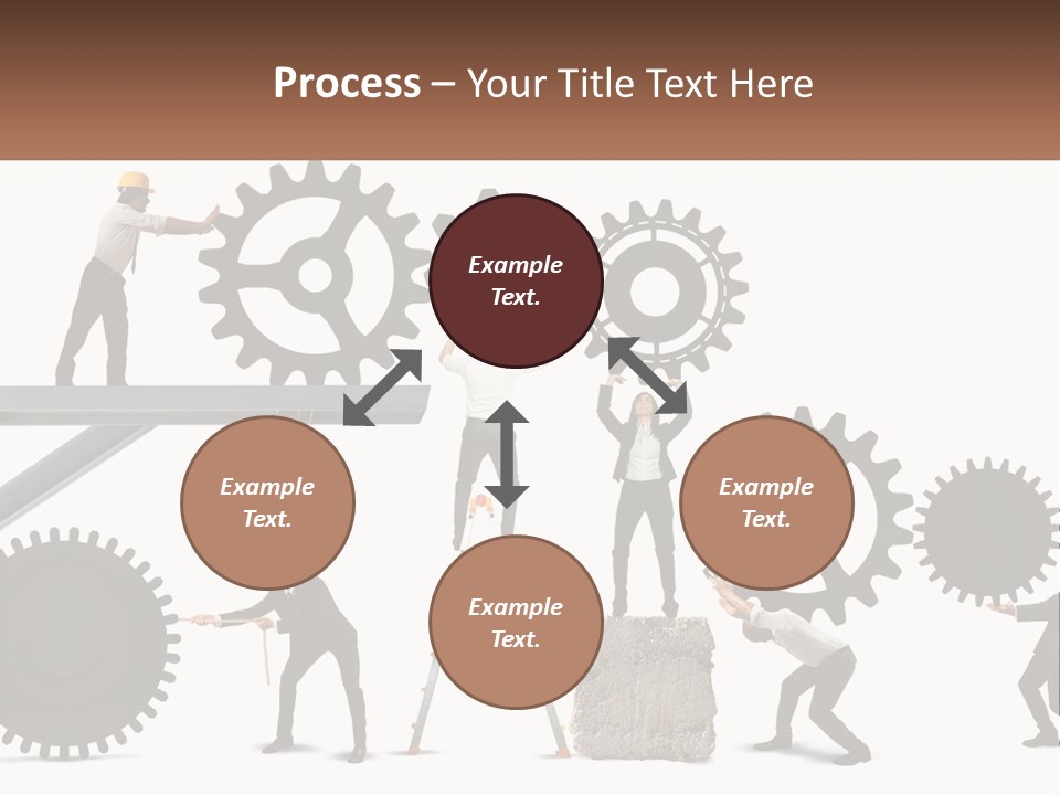 A Group Of People Are Working On Gears PowerPoint Template