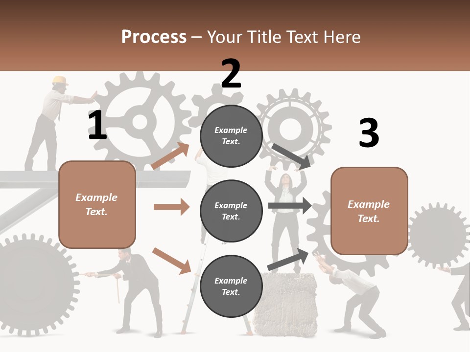 A Group Of People Are Working On Gears PowerPoint Template