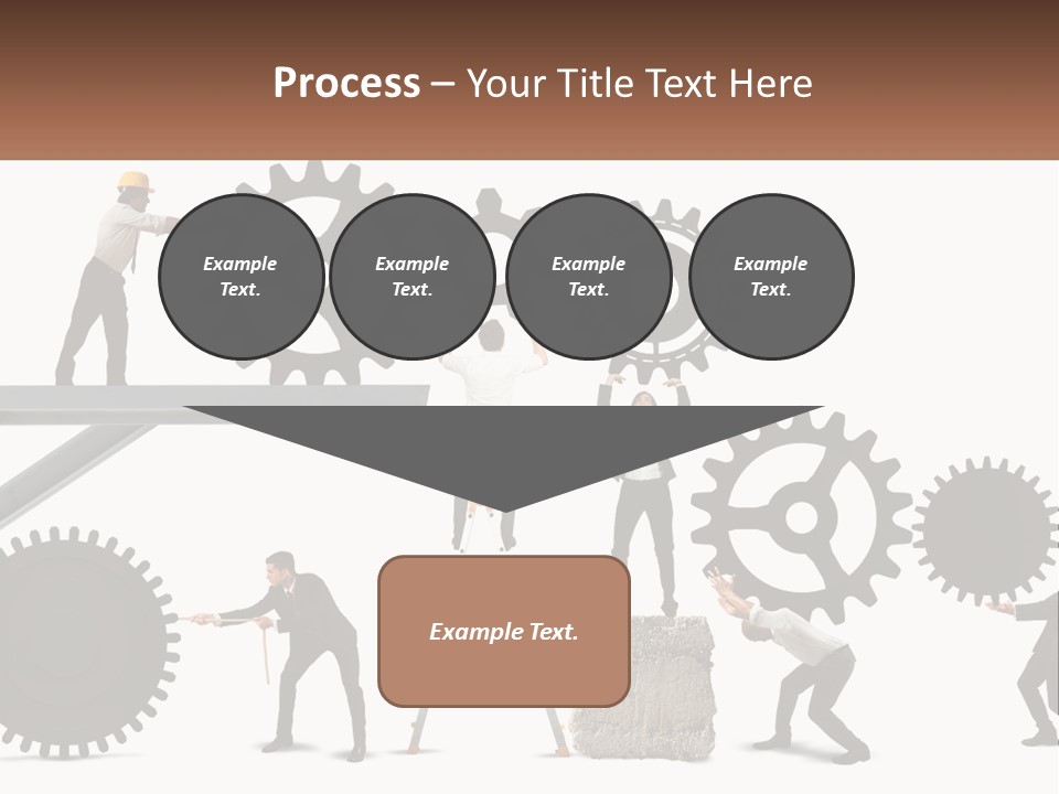 A Group Of People Are Working On Gears PowerPoint Template