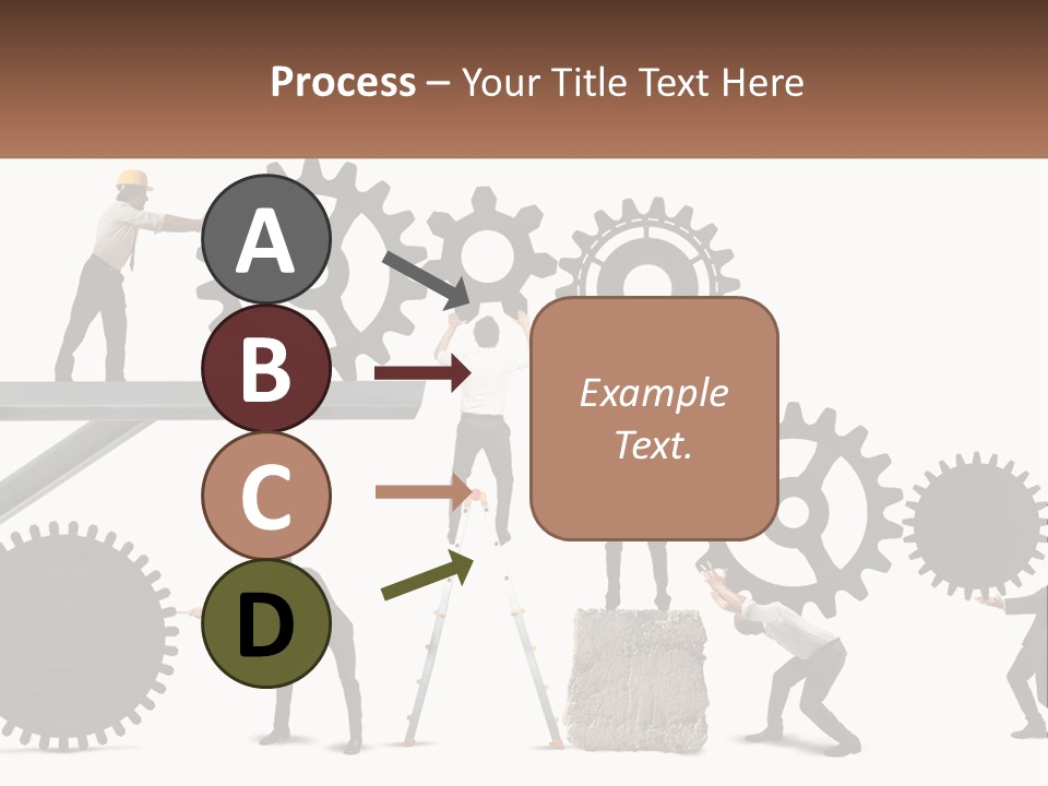 A Group Of People Are Working On Gears PowerPoint Template