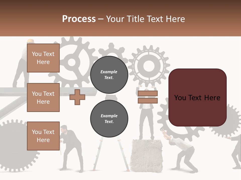 A Group Of People Are Working On Gears PowerPoint Template
