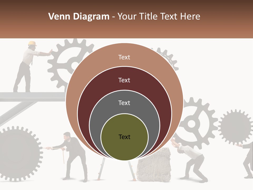 A Group Of People Are Working On Gears PowerPoint Template