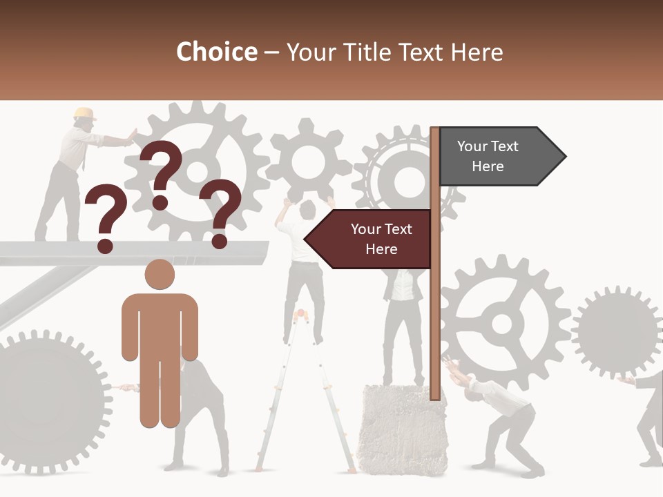 A Group Of People Are Working On Gears PowerPoint Template