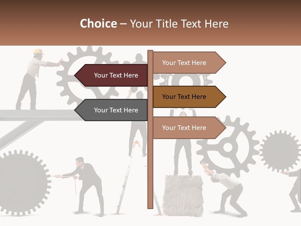 A Group Of People Are Working On Gears PowerPoint Template