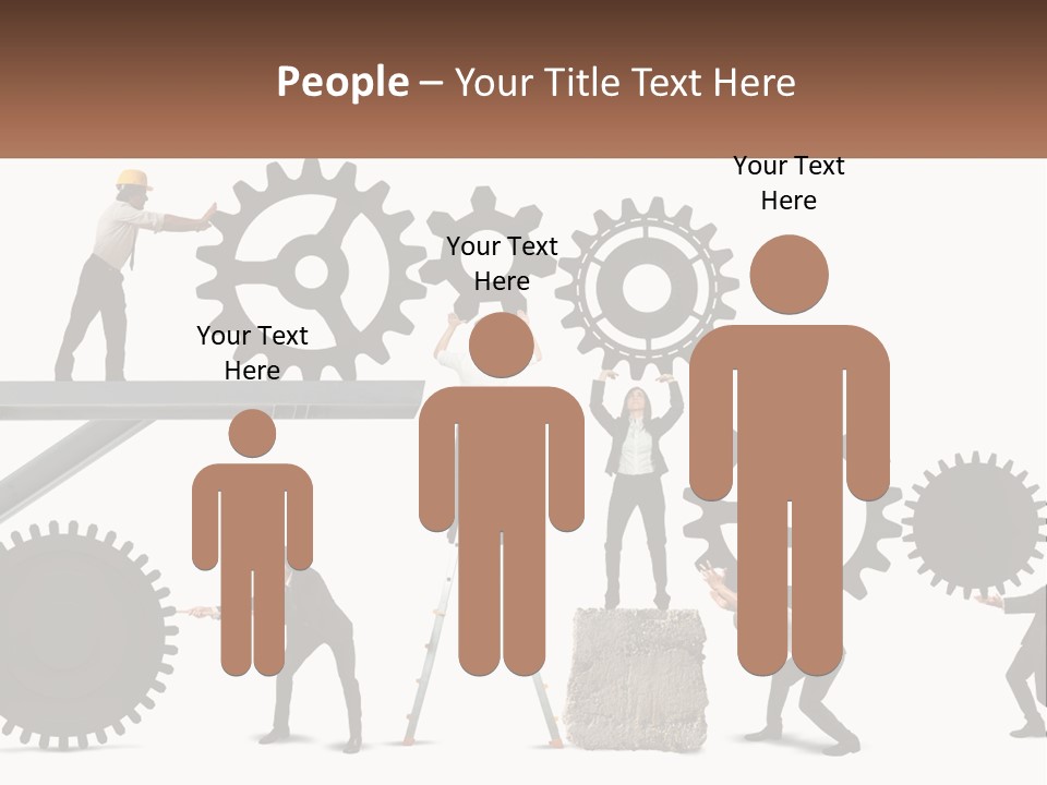 A Group Of People Are Working On Gears PowerPoint Template
