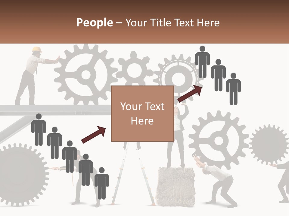 A Group Of People Are Working On Gears PowerPoint Template