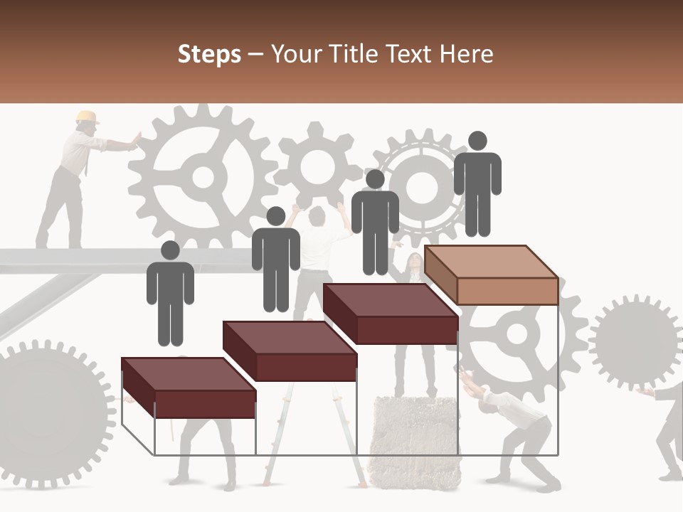 A Group Of People Are Working On Gears PowerPoint Template