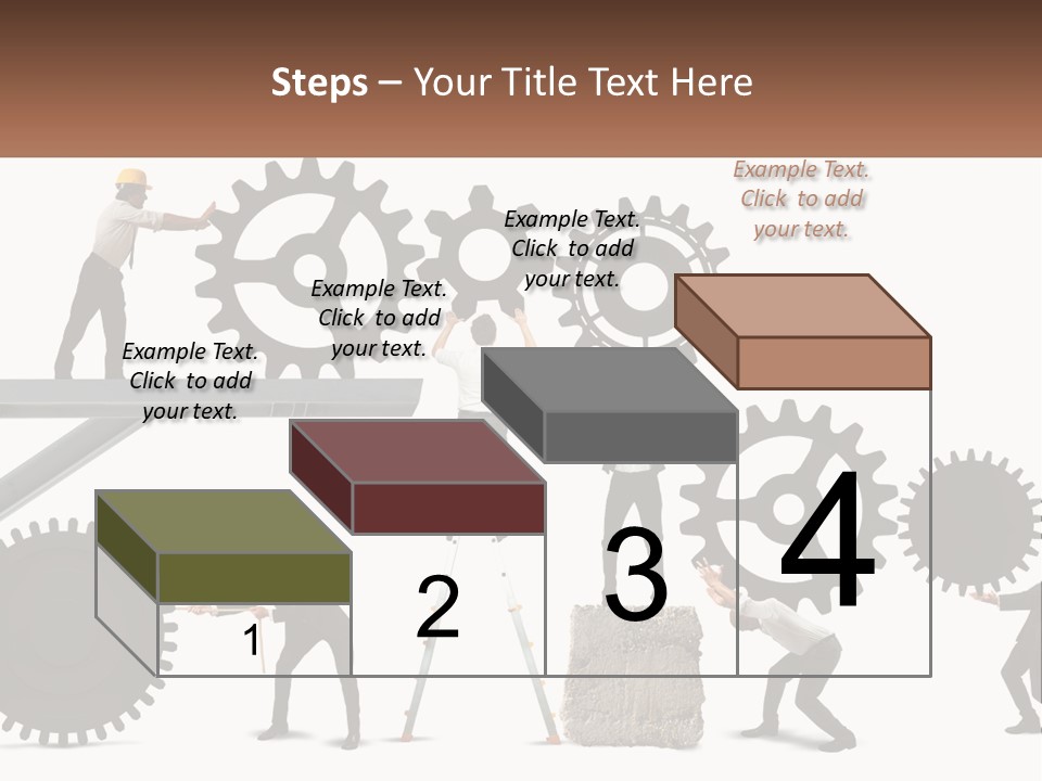A Group Of People Are Working On Gears PowerPoint Template
