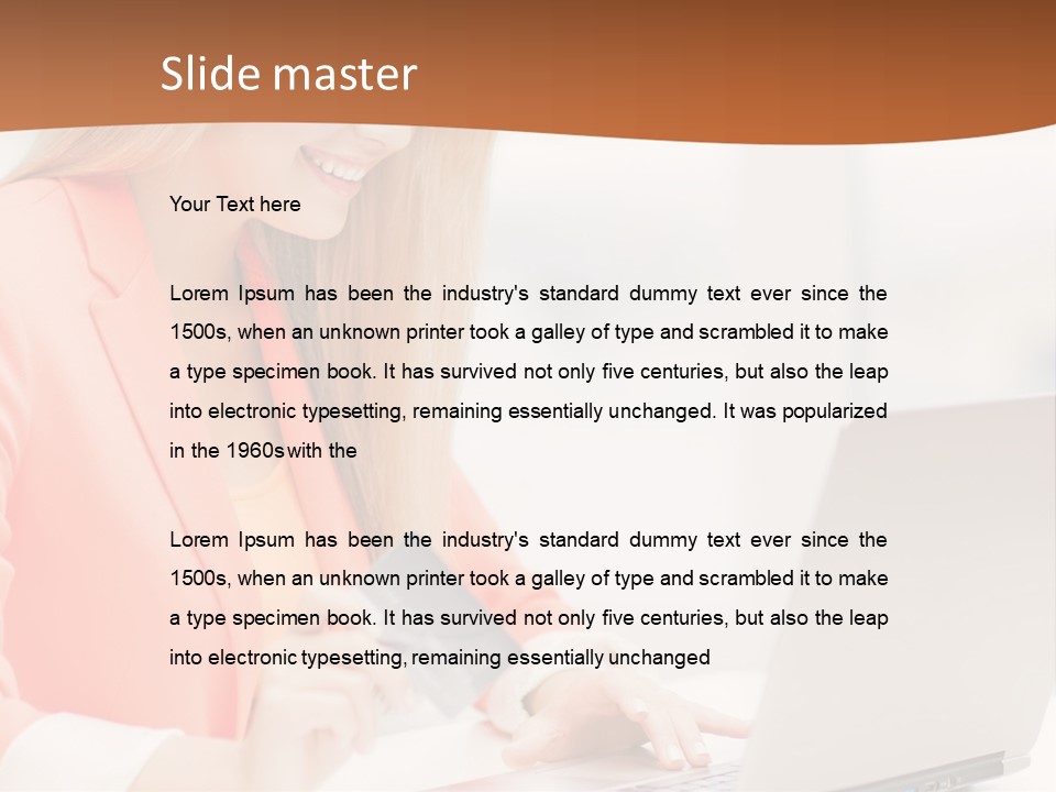 A Woman Holding A Credit Card And Looking At A Laptop PowerPoint Template