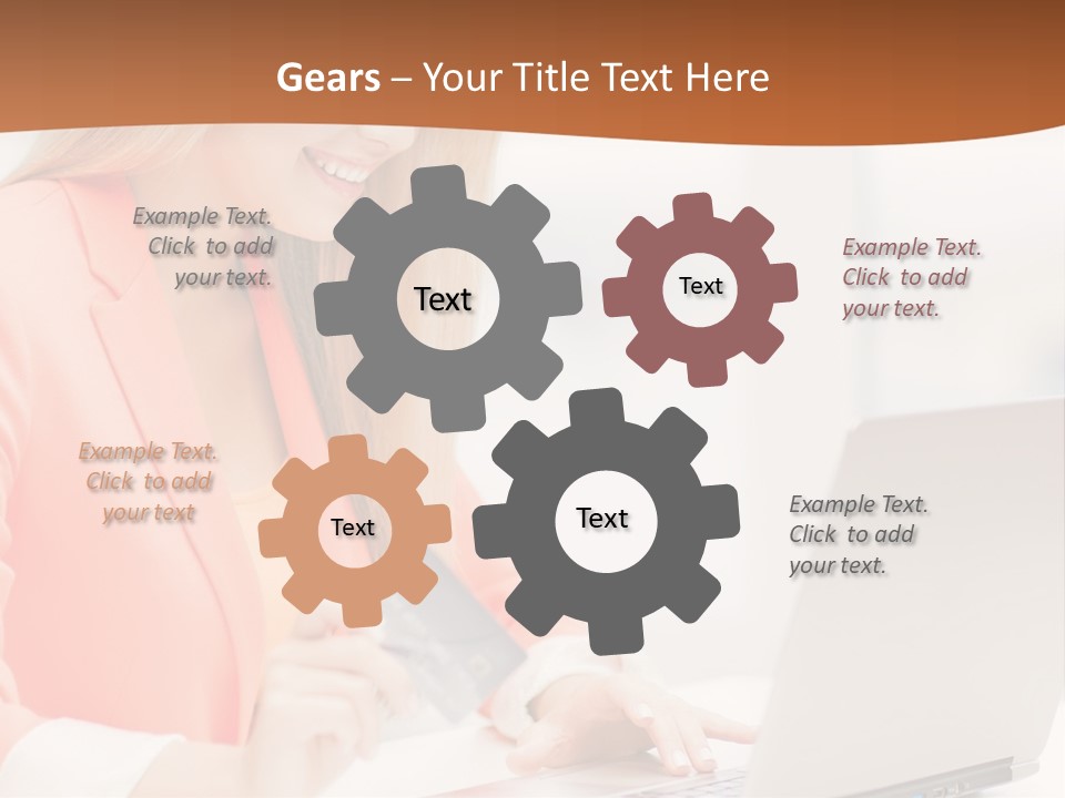 A Woman Holding A Credit Card And Looking At A Laptop PowerPoint Template