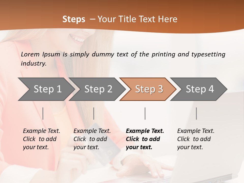 A Woman Holding A Credit Card And Looking At A Laptop PowerPoint Template