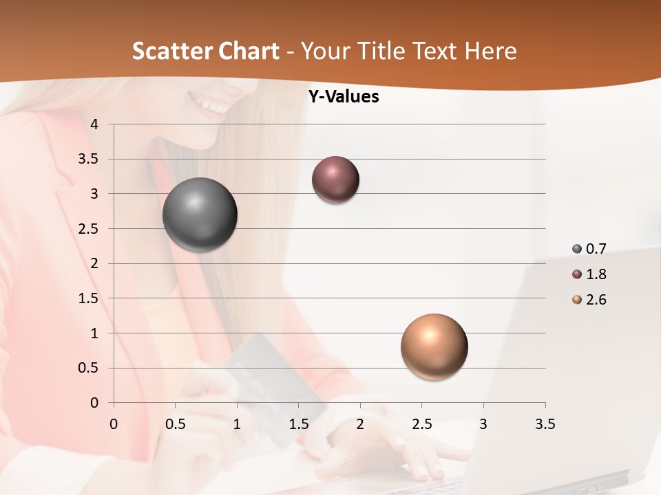 A Woman Holding A Credit Card And Looking At A Laptop PowerPoint Template