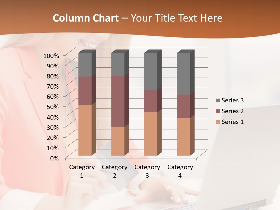 A Woman Holding A Credit Card And Looking At A Laptop PowerPoint Template