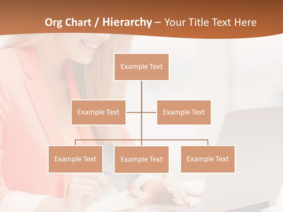 A Woman Holding A Credit Card And Looking At A Laptop PowerPoint Template