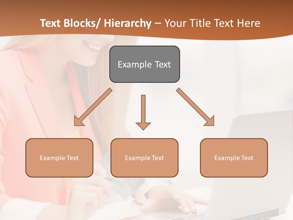 A Woman Holding A Credit Card And Looking At A Laptop PowerPoint Template