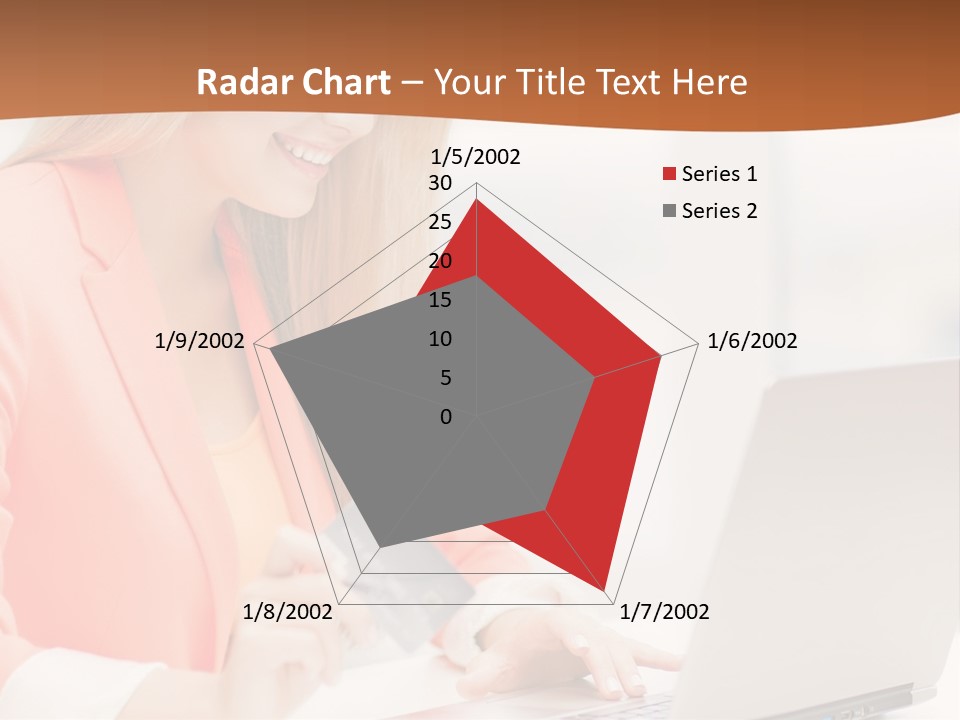 A Woman Holding A Credit Card And Looking At A Laptop PowerPoint Template