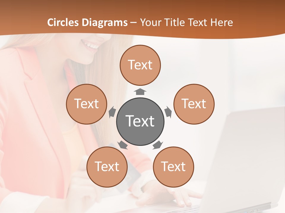 A Woman Holding A Credit Card And Looking At A Laptop PowerPoint Template