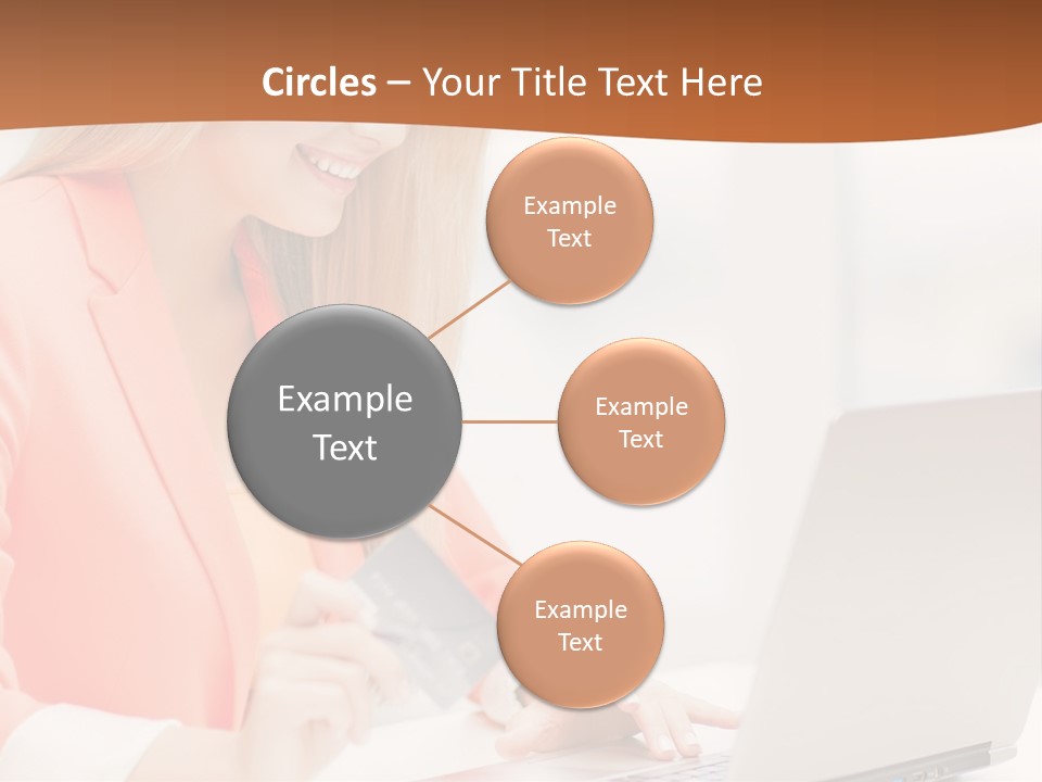 A Woman Holding A Credit Card And Looking At A Laptop PowerPoint Template