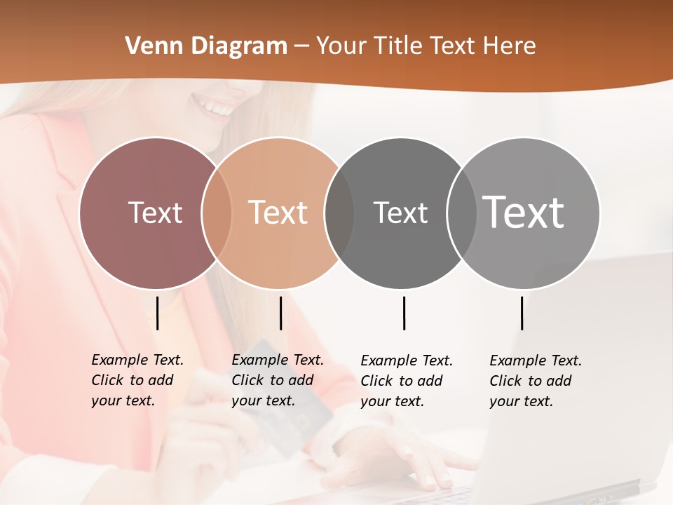 A Woman Holding A Credit Card And Looking At A Laptop PowerPoint Template
