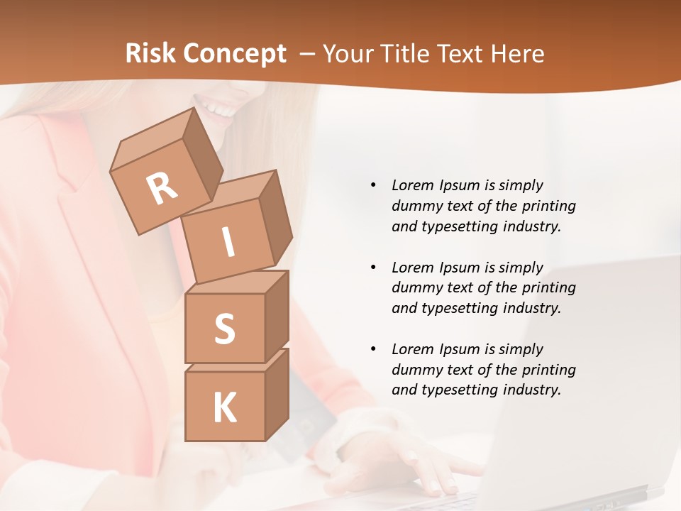 A Woman Holding A Credit Card And Looking At A Laptop PowerPoint Template