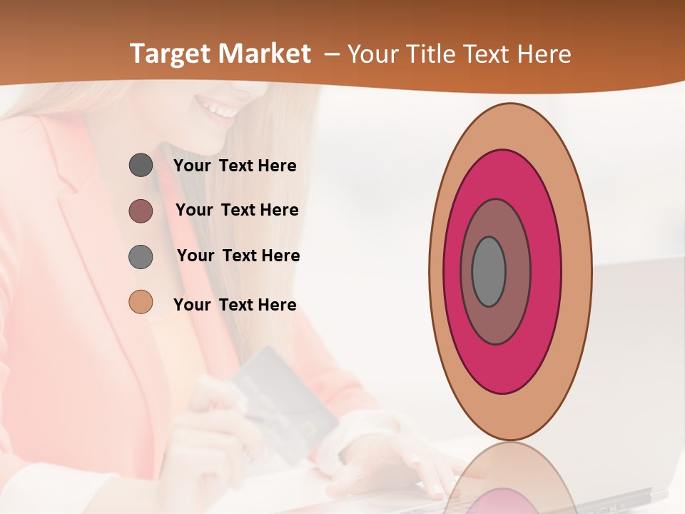 A Woman Holding A Credit Card And Looking At A Laptop PowerPoint Template