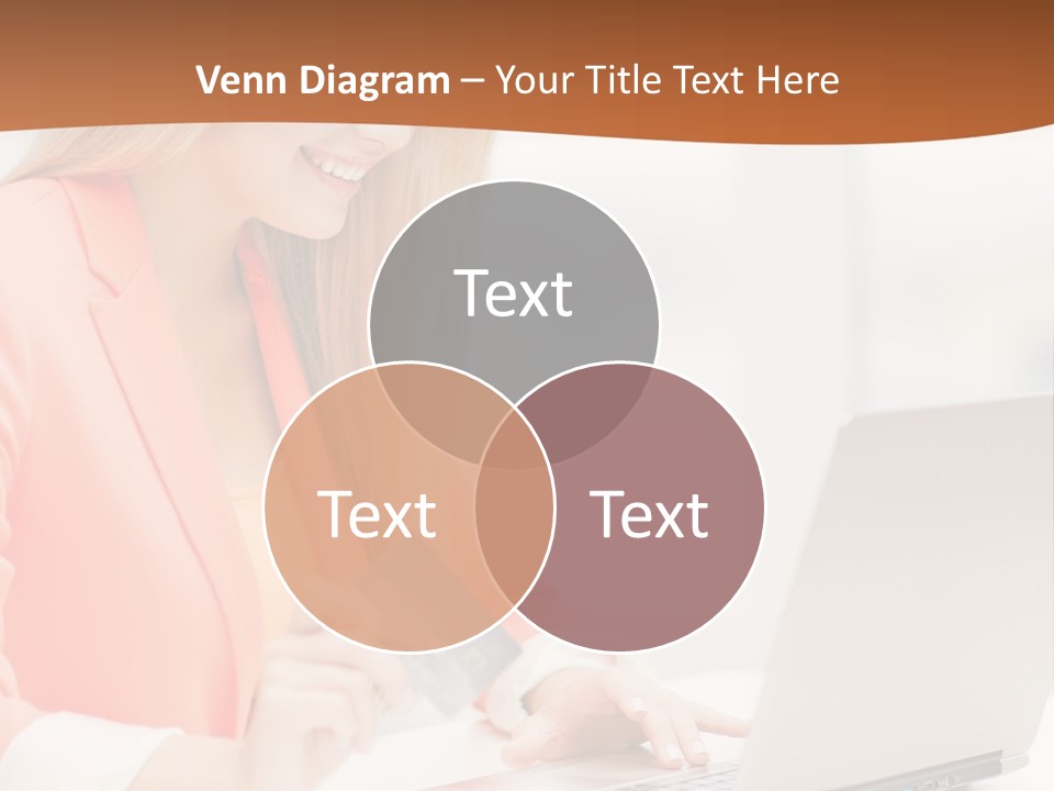 A Woman Holding A Credit Card And Looking At A Laptop PowerPoint Template