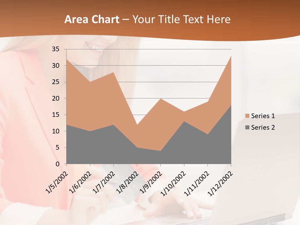 A Woman Holding A Credit Card And Looking At A Laptop PowerPoint Template