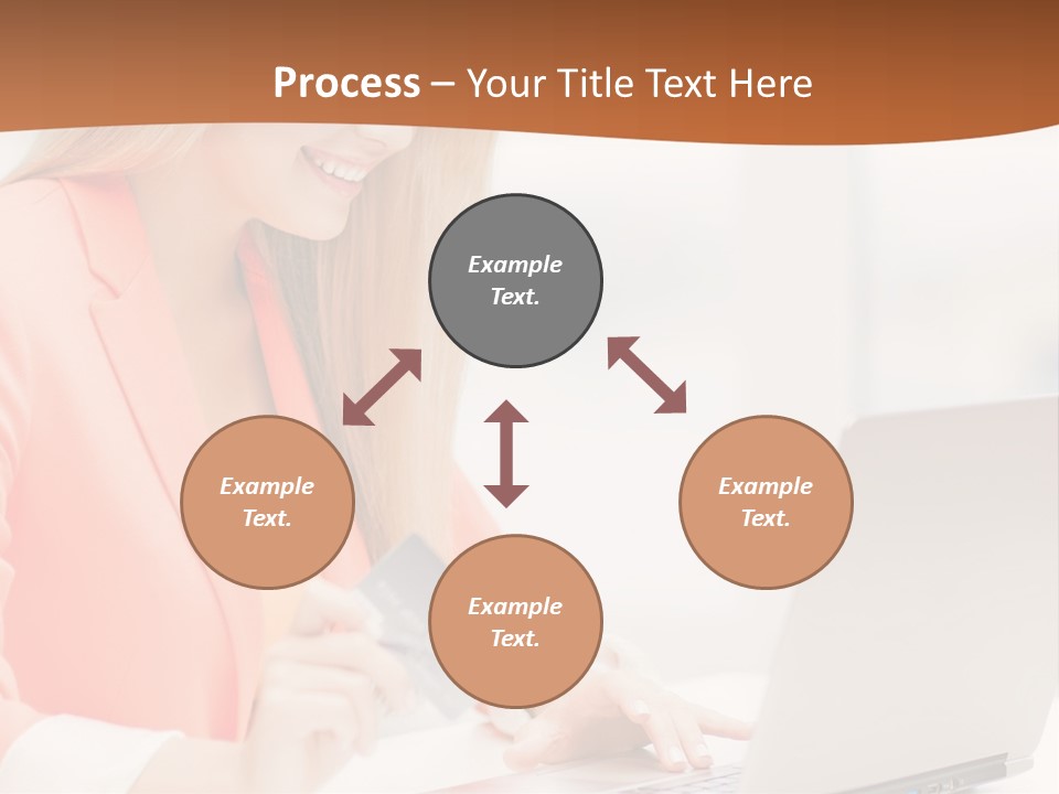 A Woman Holding A Credit Card And Looking At A Laptop PowerPoint Template