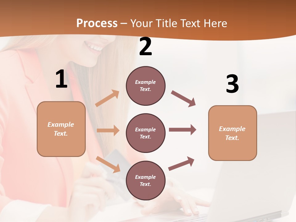 A Woman Holding A Credit Card And Looking At A Laptop PowerPoint Template