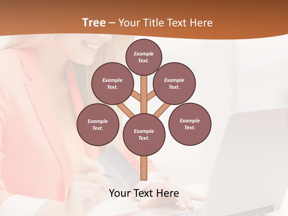 A Woman Holding A Credit Card And Looking At A Laptop PowerPoint Template