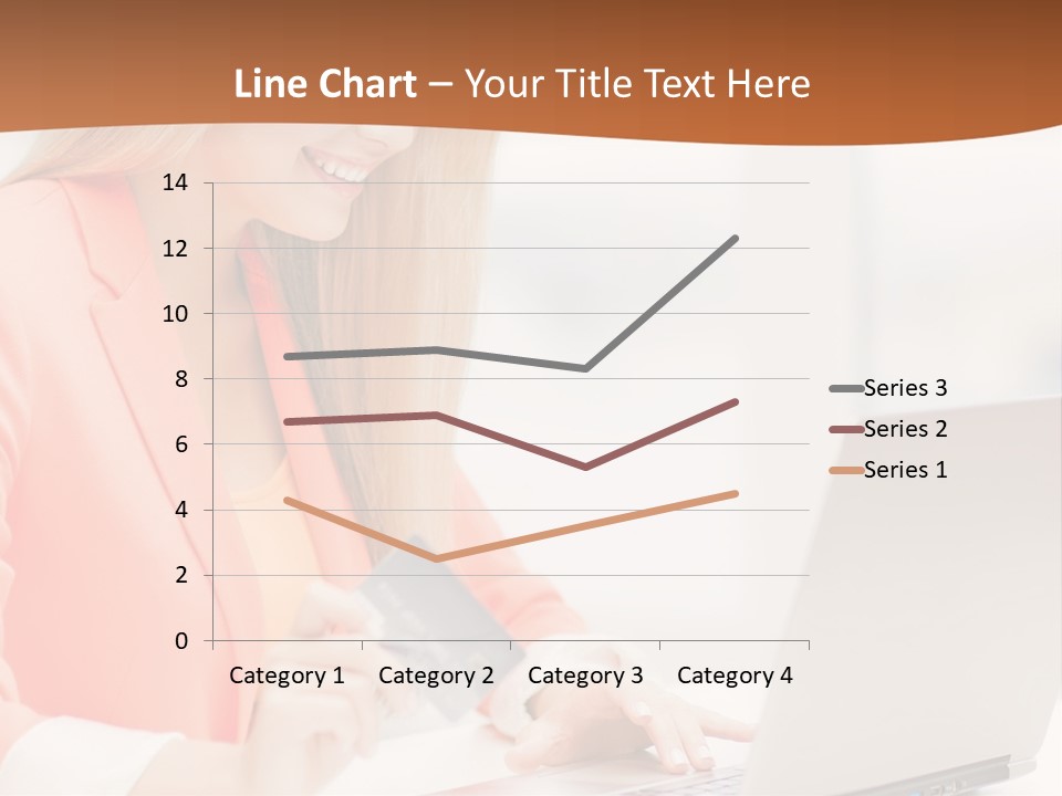 A Woman Holding A Credit Card And Looking At A Laptop PowerPoint Template