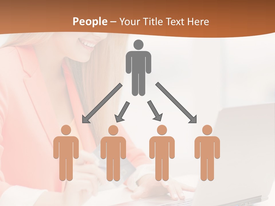 A Woman Holding A Credit Card And Looking At A Laptop PowerPoint Template