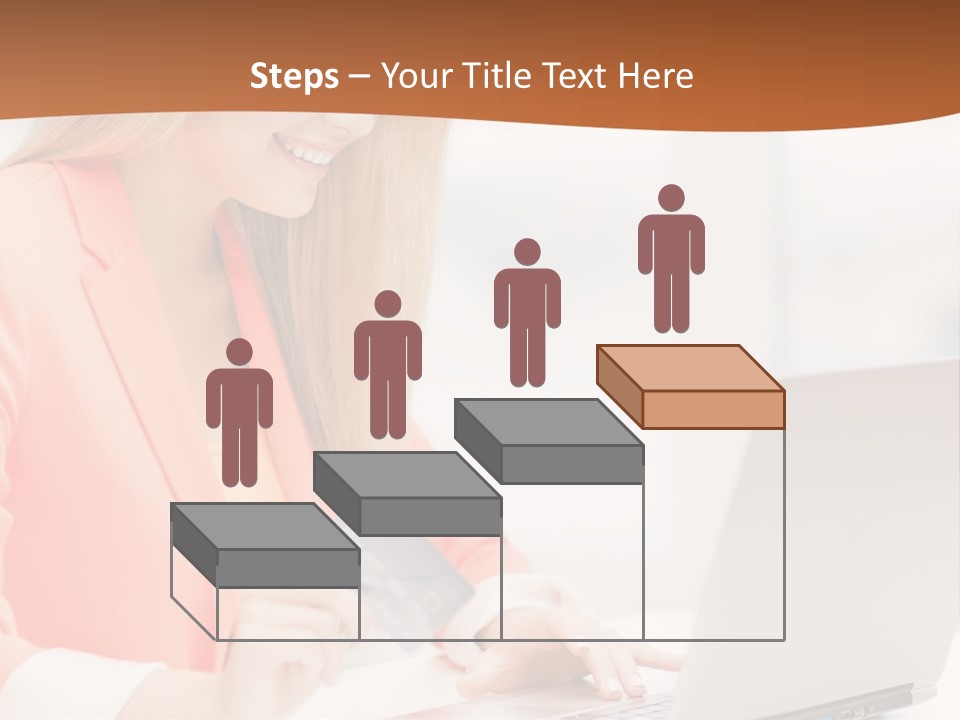 A Woman Holding A Credit Card And Looking At A Laptop PowerPoint Template