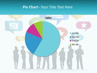 A Group Of People Standing Next To Each Other With Speech Bubbles Above Them PowerPoint Template