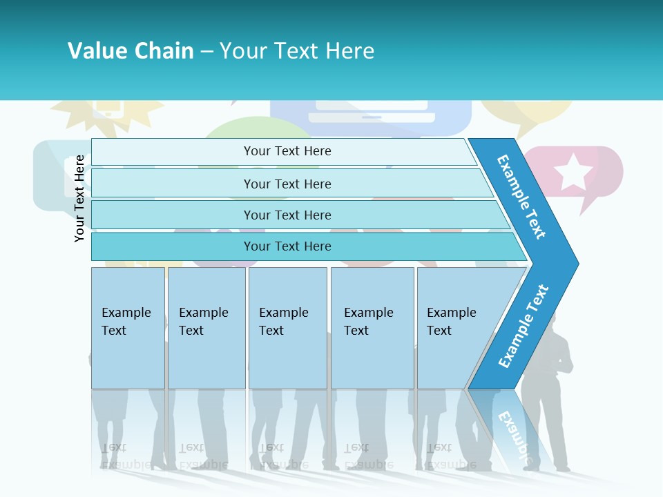 A Group Of People Standing Next To Each Other With Speech Bubbles Above Them PowerPoint Template