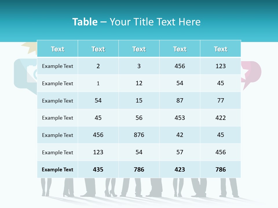 A Group Of People Standing Next To Each Other With Speech Bubbles Above Them PowerPoint Template