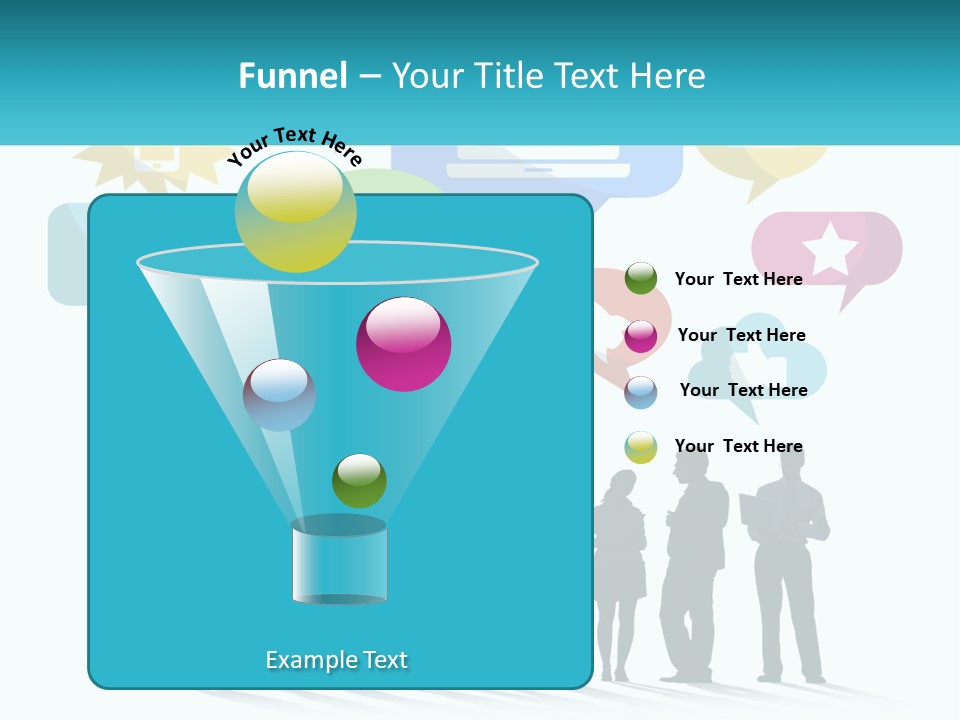 A Group Of People Standing Next To Each Other With Speech Bubbles Above Them PowerPoint Template