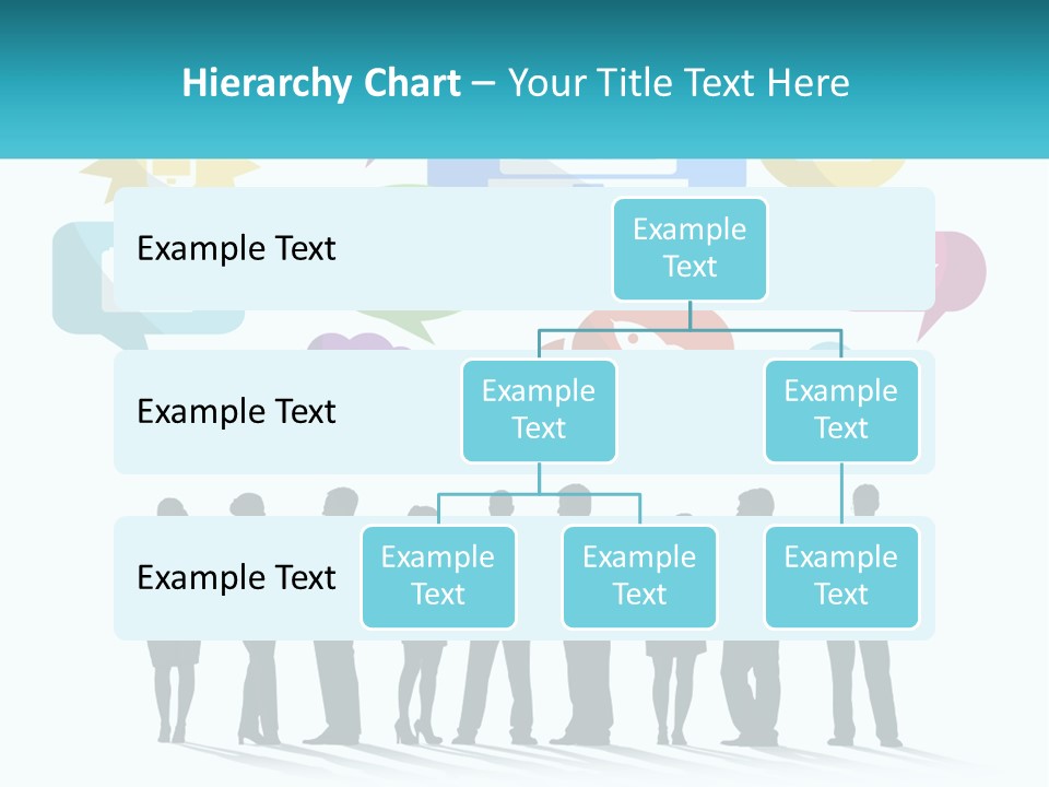 A Group Of People Standing Next To Each Other With Speech Bubbles Above Them PowerPoint Template