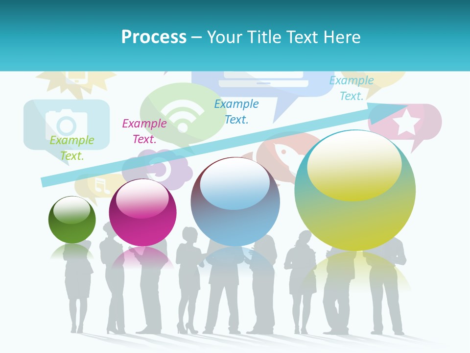 A Group Of People Standing Next To Each Other With Speech Bubbles Above Them PowerPoint Template