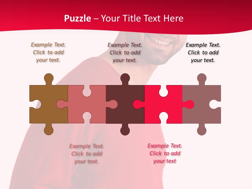 A Man In A Red Shirt Is Smiling PowerPoint Template