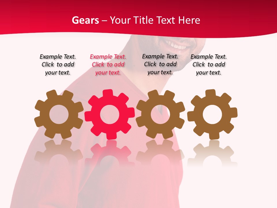 A Man In A Red Shirt Is Smiling PowerPoint Template