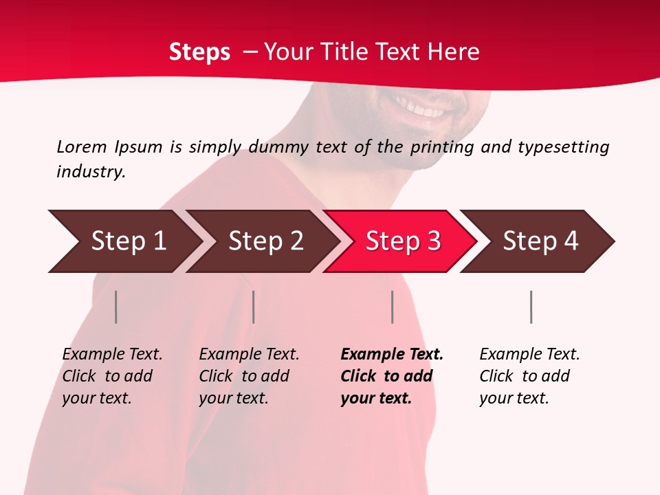 A Man In A Red Shirt Is Smiling PowerPoint Template