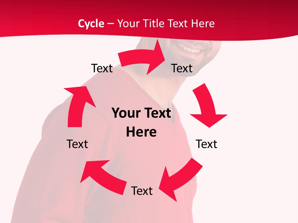 A Man In A Red Shirt Is Smiling PowerPoint Template
